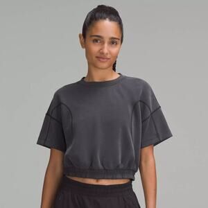 LULULEMON Softstreme Gathered T-Shirt in Black Size 10